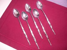 Set Of 5 Orleans Stainless LADIES FINGERS Pattern ICED TEA SPOONS 7 1/2 GE4 picture