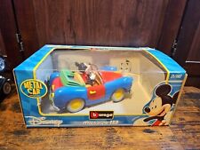 NIB Bburago 1:18 Disney Mickey Mouse Metal Red & Blue Car Mickey’s 113 Open Box  picture