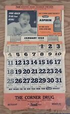 1959 Bethany Missouri Corner Rexall Drug Store ..12-page Advertising Calendar picture