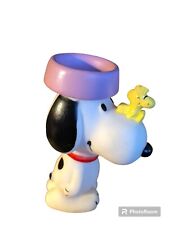 SNOOPY, Woodstock , Dog Dish As A Hat And Brief Case Squeaky Figure Toy 1966 picture