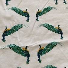 OPAL HOUSE Peacock Print QUEEN Flat Sheet 100% Cotton picture