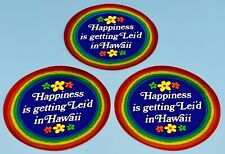 Lot of 3 1979 Frank Turek Decals “Happiness is getting Lei’d in Hawaii” 🌈 picture