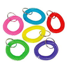 LOT OF 6 SPIRAL KEYCHAINS KEY CHAIN WRIST COIL CHAINS ELASTIC FAST SHIPPING picture