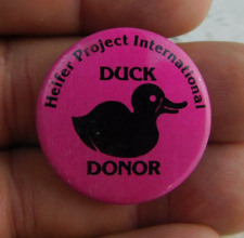 Heifer Project International Duck Donor Metal Pin Pinback Button picture