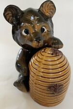 Salt & Pepper Shakers Bear & Beehive Japan Brown and Yellow Vintage picture
