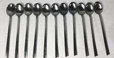 11 Pc Lot Of Vintage MCM E.C. Ltd Stainless Japan Iced Tea Spoon Long Spoon picture