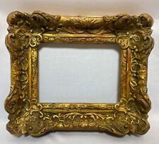 Antique Victorian Art Deco Gold Gilt Gesso Wood Frame Miniature Fits 5 5/8x4 3/8 picture