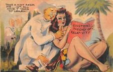 EINSTEIN'S THEORY OF RELATIVITY BOOK JACKSON ARTIST SIGNED COMIC POSTCARD 1944 picture
