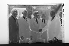 (1) B&W Press Photo Negative Jewish Gathering Men Suits Handshake - T4987 picture