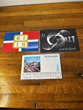 Vintage Lot Of 3 QSL Cards Romania Switzerland Dominican Republic 70s & 80s picture
