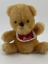 VINTAGE Walt Disney Productions Winnie The Pooh Stuffed Animal Plush W/ Bib 6” picture