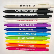 11Pcs Funny Pens Swear Word Pen Set Black Ink Writing Pen Funny Office Diary picture