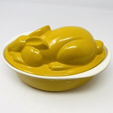 Chasseur French Enameled Cast Iron Rabbit  Terrine Lidded Casserole Yellow READ picture