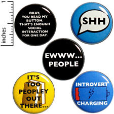 Funny Introvert Buttons Friend Gift Backpack Pins Sarcastic 5 Pack Set 1