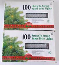 2 VTG Pamida 100 Christmas Super Brite String Clear Lights Connect 46 Ft NOS picture