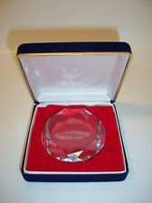 Samsung Clear Crystal Faceted Round Paperweight 60 mm/3.125 inch, In Velvet Case picture