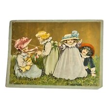 Antique 1892 Victorian Trade Card~MC LAUGHLIN'S Coffee~Four Girls With Doll picture