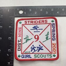 2001 GSSJC Girl Scouts Of San Jacinto District Nine Striders Patch P007 picture