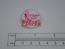 Stomp Out Breast Cancer Pink Red High Heel Vintage Enamel Lapel Pin picture