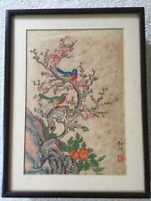 Chinese painting in wood Frame - winter plum blossom and birds  20