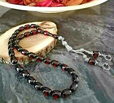 REAL Tightening Amber Islamic Prayer 33 beads, Tasbih, Misbaha, Tasbeeh, 10x7mm picture