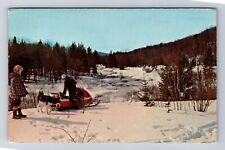 Adirondack Mountains NY-New York, Snowmobiling, Antique, Vintage c1972 Postcard picture