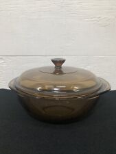 Vintage 1980’s Pyrex Visionware 023 1.5 qt. Amber covered dish with 623C lid. picture