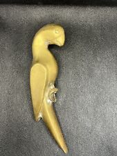 Vintage Very Heavy Brass Parrot On Stand 6