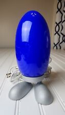Vintage Ikea Fjorton Dino Egg Lamp Blue Glass Feet Pop Art Cobalt 90's WORKS picture
