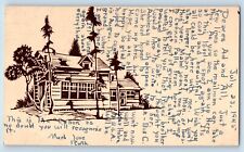 Lutsen Minnesota MN Postcard Cabin House And Trees 1945 Posted Vintage picture