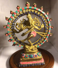vintage bronze Shiva Hindu Nataraja dancing God circle of fire 9” H 3.4 lb picture