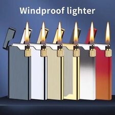 Ultra-thin Windproof Metal Flint Lighters Gas Lighter Butane Turbo Jet Lighter picture
