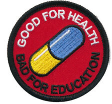 Japanese Akira anime Good for health bad education IRON ON Pill PATCH picture