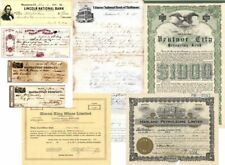 Mixed Group of Stocks, Transfers, Checks etc. - Stock Certificate - General Stoc picture