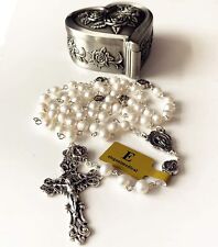 elegantmedical Handmade AAA6MM White Real Pearl Beads Catholic Our Lady Grace... picture