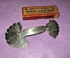 VINTAGE STARRETT NO. 155  SCREW PITCH GAGE / IN BOX / NICE picture