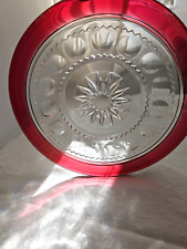 VTG Indiana Dessert Plate~Kings Crown Thumbprint~Tiffin Star~Ruby Red (BD Avail) picture