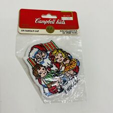 LMH PATCH Badge  1995 CAMPBELL SOUP KIDS  Christmas Xmas  ON SANTA'S LAP  Sant picture