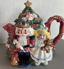Vintage Fitz And Floyd 1992 Christmas Tree Teapot The Nutcracker Sweets holiday picture