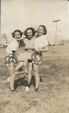 Three Girls Outdoors Old Florida 1938 Photograph 2 1/2 x 4 1/8 picture