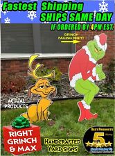 GRINCH Stealing CHRISTMAS Lights RIGHT Facing GRINCH + MAX The Dog FAST SHIPPING picture