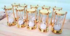 Lot Of 10 Pcs Vintage Sand Timer Engraved Solid Brass Hourglass Maritime Gift picture