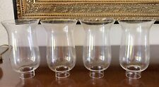 Vintage Clear Hurricane Lamp Shade Wall Sconces Set of 4 picture