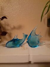 PR VTG LEGEND OF MURANO  BLOWN GLASS TROPICAL FISH AND DOLPHIN BLUE SET picture