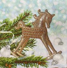 TWO Individual Paper Luncheon Decoupage Napkin 3-Ply Christmas HORSE Decor New picture