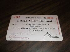 1914 LEHIGH VALLEY RAIL ROAD EMPLOYEE PASS #3226 picture