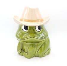 Ultra Rare Neil The Frog With Cowboy Hat Vintage Cookie Jar Sears Robuck 1981 picture