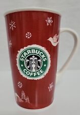 Starbucks Coffee Holiday 2008 Cup Mug Red Snow Deer Tree Dove 16 oz Christmas picture