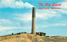 The Big Stack Anaconda MT Montana Mining Smelter Postcard picture