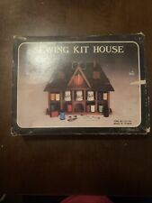 Vintage Sewing Kit House Wooden Wall Hanging House For Sewing Notions picture